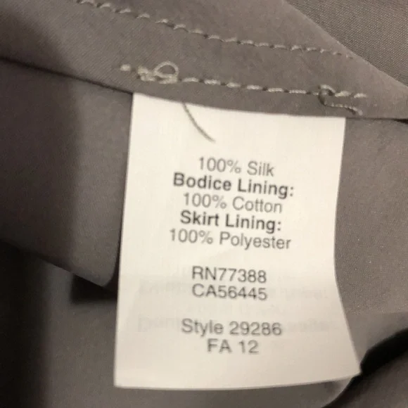 J. CREW | Arabelle Grey Silk Chiffon Strapless Formal Event Dress size 14 {NEW} - Picture 11 of 12